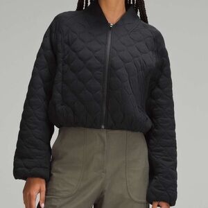 NWOT Lululemon Black Quilted Bomber Jacket